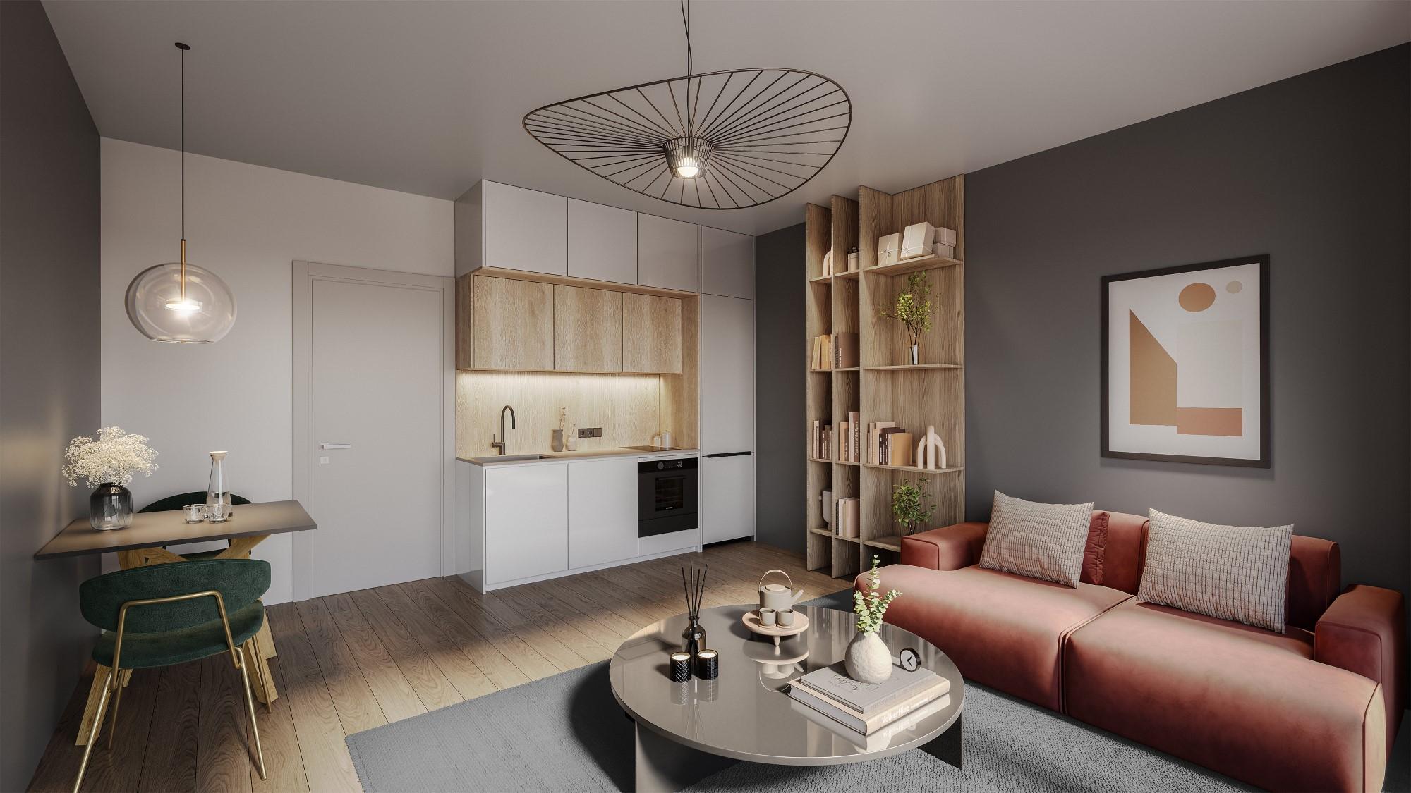 Render of Park West Rise residential park's apartment