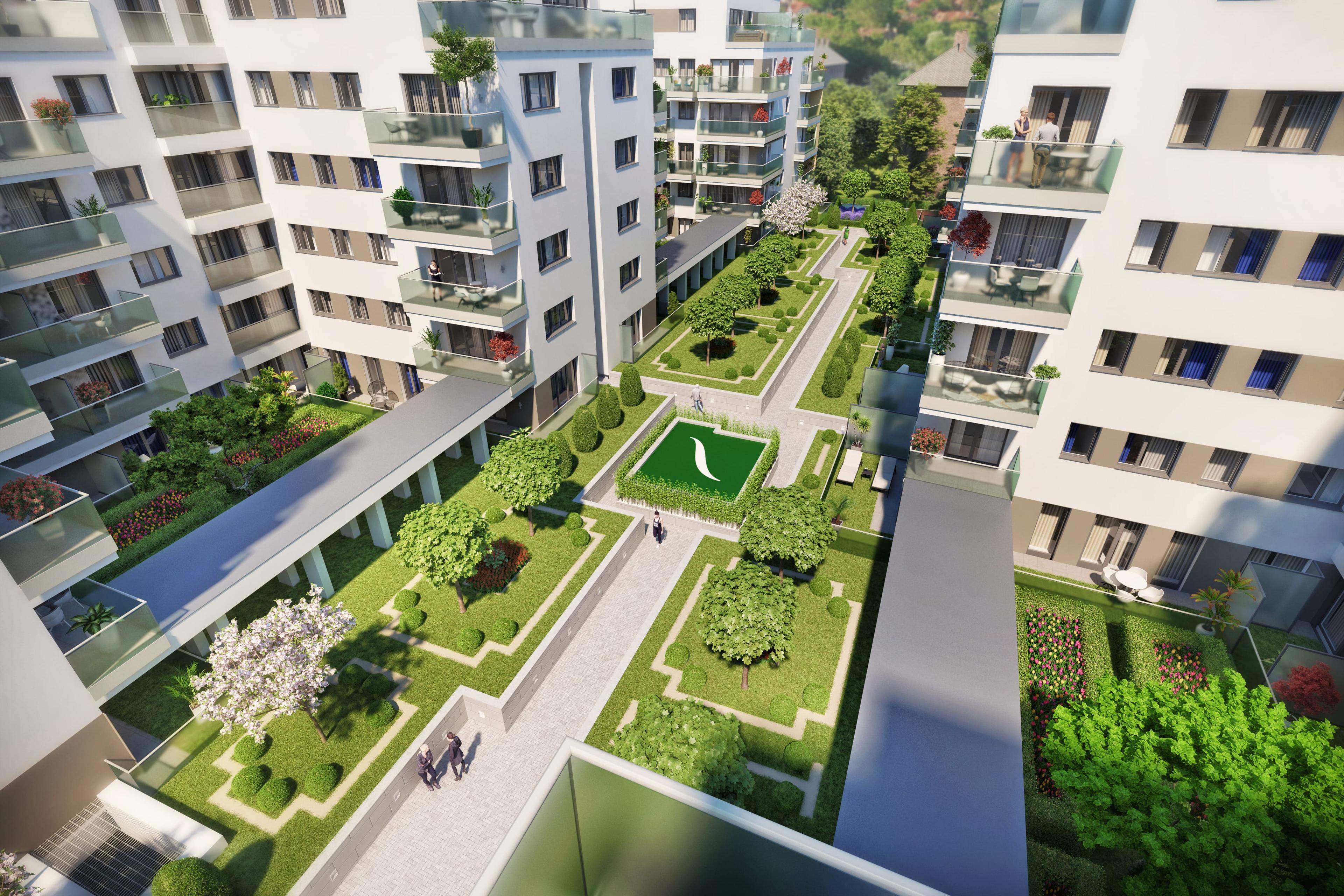Visual design of Le Jardin's inner park