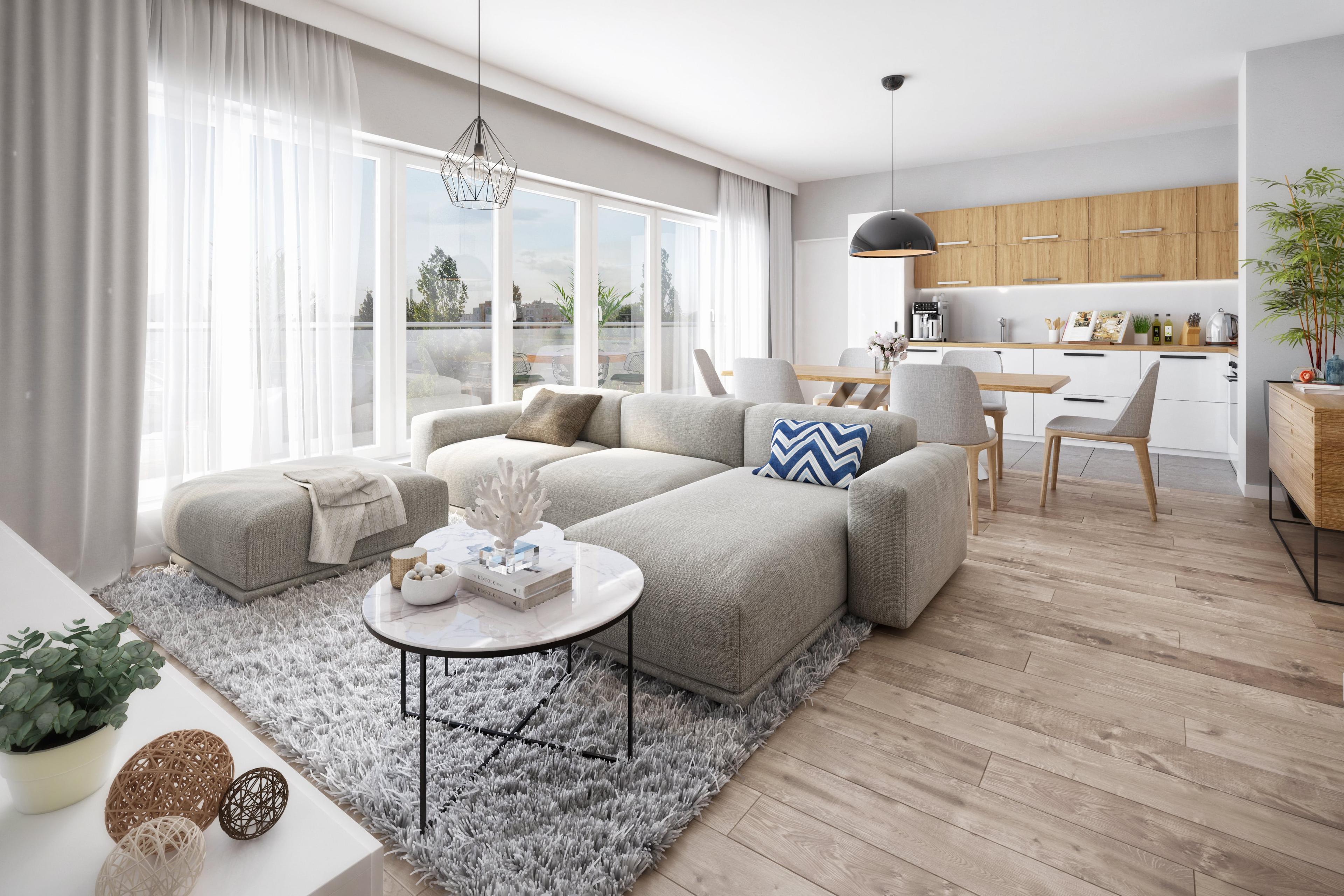 Visual design of a furnished living room
